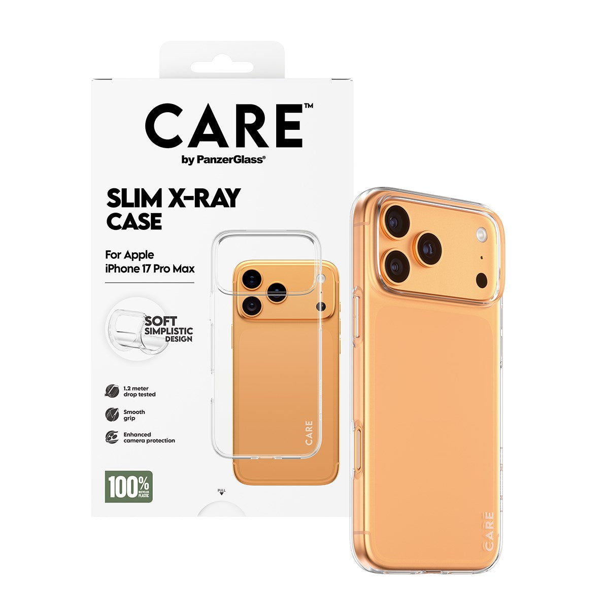 CARE by PanzerGlass® Fashionable Case Transparent X-Ray Soft Basic iPhone 17 Pro Max